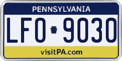 PA license plate LFO9030