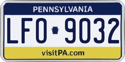 PA license plate LFO9032