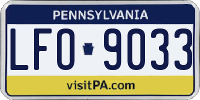 PA license plate LFO9033