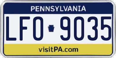 PA license plate LFO9035