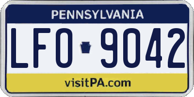 PA license plate LFO9042