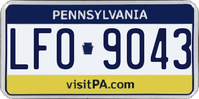 PA license plate LFO9043