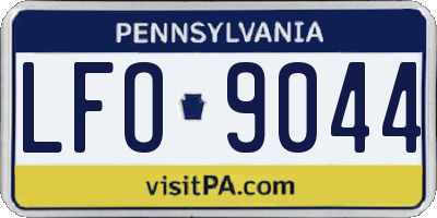PA license plate LFO9044