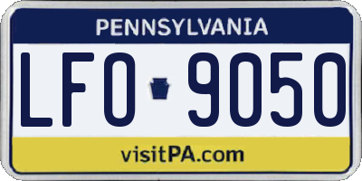PA license plate LFO9050