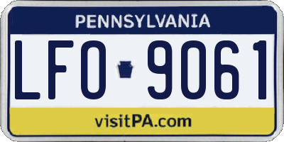 PA license plate LFO9061