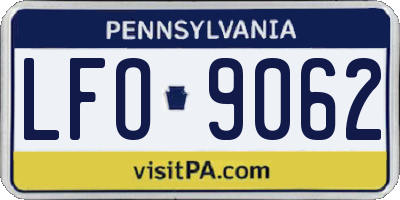 PA license plate LFO9062