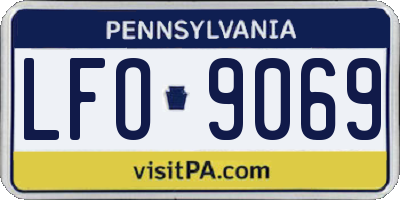 PA license plate LFO9069