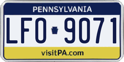 PA license plate LFO9071