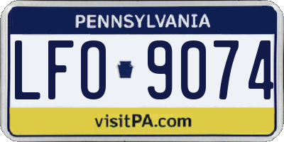 PA license plate LFO9074