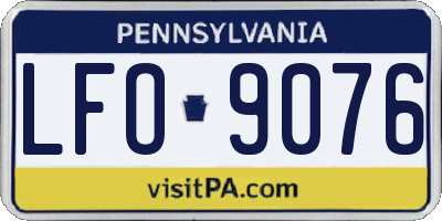 PA license plate LFO9076