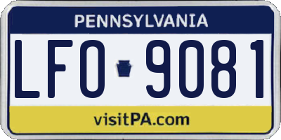 PA license plate LFO9081