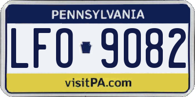 PA license plate LFO9082