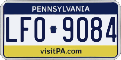 PA license plate LFO9084