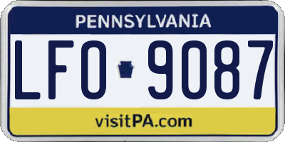 PA license plate LFO9087