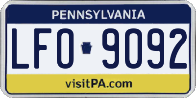 PA license plate LFO9092