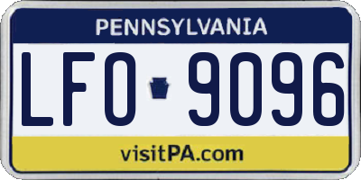 PA license plate LFO9096