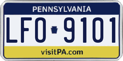 PA license plate LFO9101