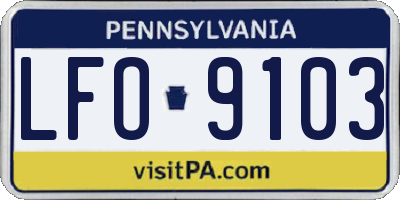 PA license plate LFO9103