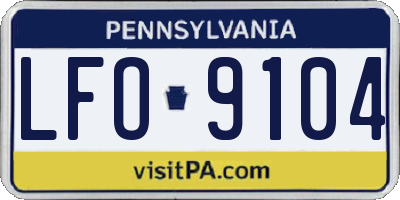 PA license plate LFO9104