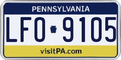 PA license plate LFO9105