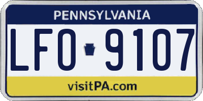 PA license plate LFO9107