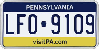 PA license plate LFO9109