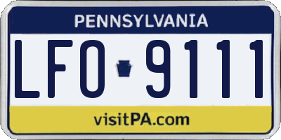 PA license plate LFO9111