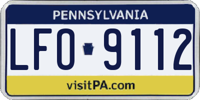 PA license plate LFO9112