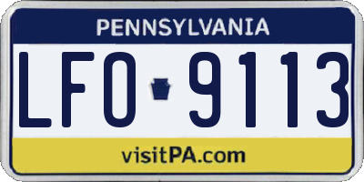 PA license plate LFO9113