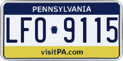 PA license plate LFO9115