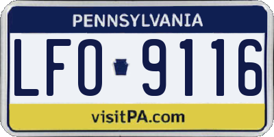 PA license plate LFO9116
