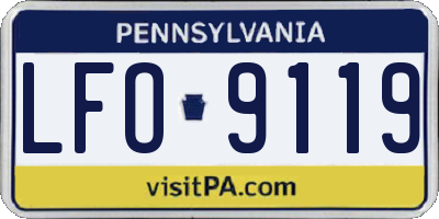 PA license plate LFO9119