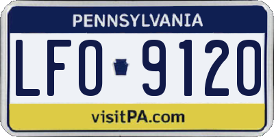 PA license plate LFO9120