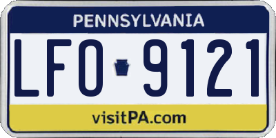 PA license plate LFO9121