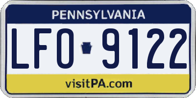 PA license plate LFO9122