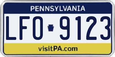 PA license plate LFO9123