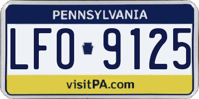 PA license plate LFO9125