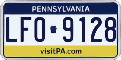PA license plate LFO9128