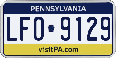 PA license plate LFO9129
