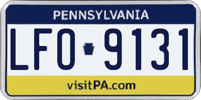 PA license plate LFO9131