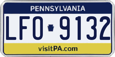 PA license plate LFO9132