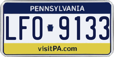 PA license plate LFO9133