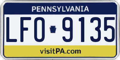 PA license plate LFO9135