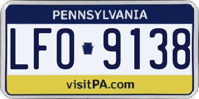 PA license plate LFO9138