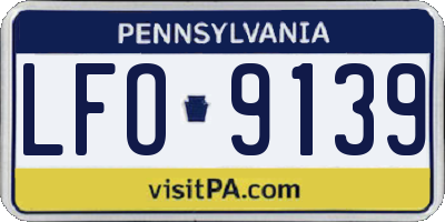 PA license plate LFO9139
