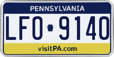 PA license plate LFO9140