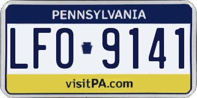 PA license plate LFO9141