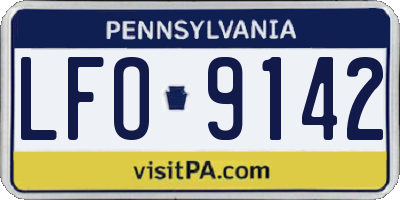 PA license plate LFO9142