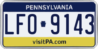 PA license plate LFO9143