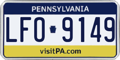 PA license plate LFO9149